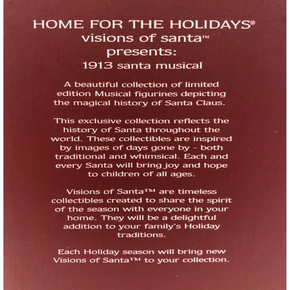 Home For The Holidays Visions Of Santa Wind Up Musical Figurine 1913 - Picture 10 of 10